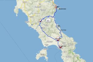 Cesta do Pirea - mapa Neapoli Gefyra, porovnanie
