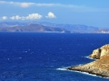Pohľad na ostrov Elafonisos z cesty na pláž Agios Nikolaos, Kythira