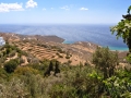 Pohľad na juhozápdné pláže Kalivia a Ormos Kardiani, Tinos