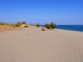 Gytheo, vzdialený koniec pláže Mavrovouni, pohľad na sever