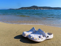 Peloponéz 2021 - itinerár - na pláži Pounta s výhľadom na ostrov Elafonisos