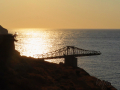 Ostrov Serifos,  Megalo Livadi a zvyšok rampy pri západe slnka